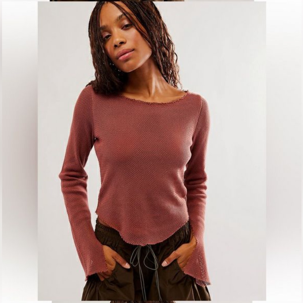 Free People Beau Mesh Layering Top.